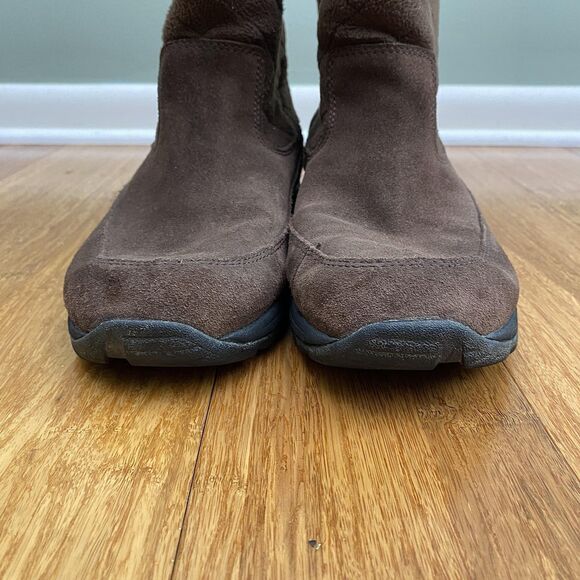 LL Bean Brown Suede Boots Fleece Lined Primaloft Womens 9.5 Wide - Picture 3 of 10